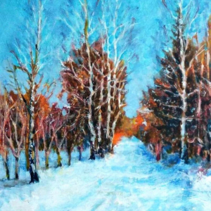 Obraz "Zima". Autor Tunia Elżbieta Korniak.