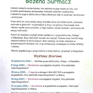 Informacja dotycząca Bożeny Surmacz. 