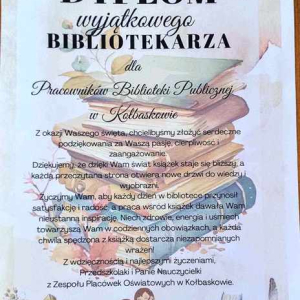 Dyplom dla pracowników biblioteki 