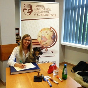 Marta Maj z psem Preclem 