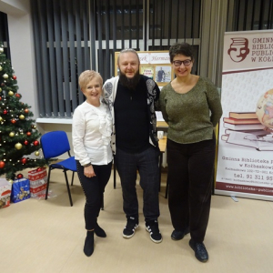 Zdjęcie Krzysztofa Lichtblau Pana od książek z bibliotekarkami