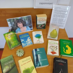 Wystawa książek w bibliotece w Kołbaskowie